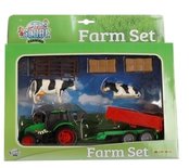 Kids Globe Farming Boerderij Set met Tractor + Dieren en Accessoires