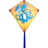 eenlijnskindervlieger Eddy Dragon 68 cm geel/blauw
