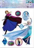 muursticker Frozen Elsa, Anna en Olaf 2 stickervellen