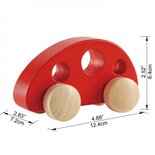 houten auto 12,5 cm rood