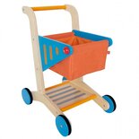 houten winkelwagen oranje/blauw 50,4 cm