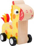 houten duwfiguur giraffe blank/geel 11 x 4,5 cm