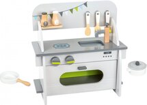 houten kinderkeuken wit/grijs 36 x 17 x 37