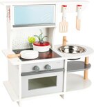 houten kinderkeuken wit/grijs 45 x 22 x 42 cm