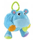 knuffelbal nijlpaard 2-in-1 19 cm blauw