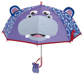 paraplu Nijlpaard 80 cm polyester paars/blauw