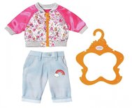 kledingset voor pop van 43 cm roze/lichtblauw