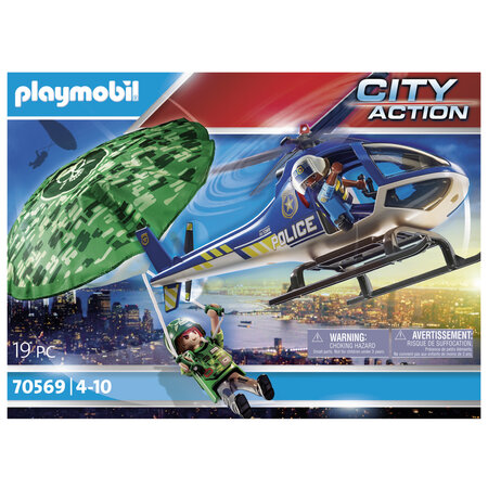 Playmobil 70569 City Action Politiehelikopter Parachute-Achtervolging