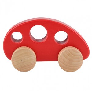 houten auto 12,5 cm rood