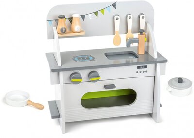 houten kinderkeuken wit/grijs 36 x 17 x 37