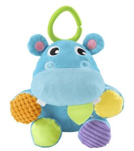 knuffelbal nijlpaard 2-in-1 19 cm blauw