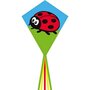 eenlijnskindervlieger Eddy Ladybug 58 x 70 cm blauw/groen