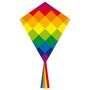 eenlijnskindervlieger Eddy Rainbow Patchwork 58 x 70 cm
