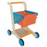 houten winkelwagen oranje/blauw 50,4 cm_